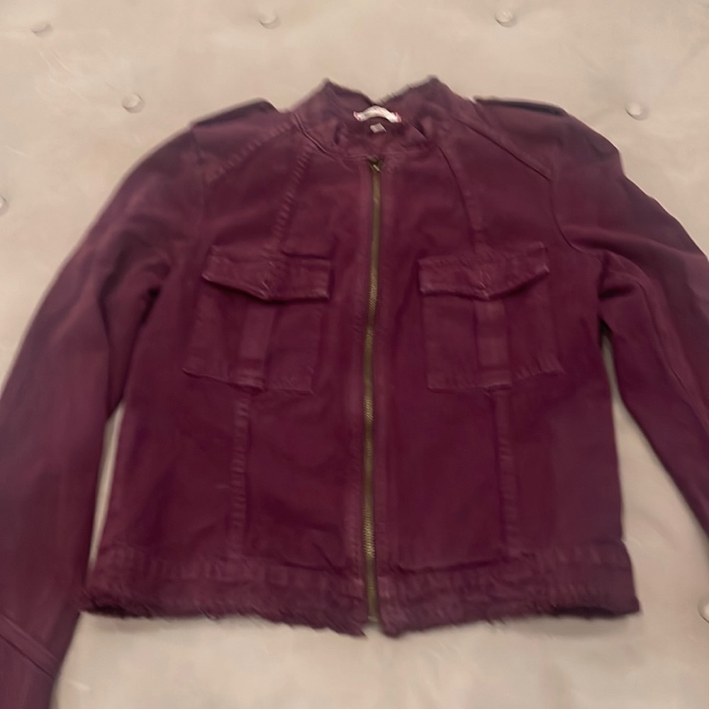 Joie large burgundy jeans jacket